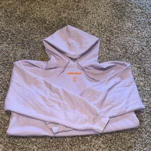Lonely Ghost Lavender Hoodie with Orange writing - Text Me When You Get Home